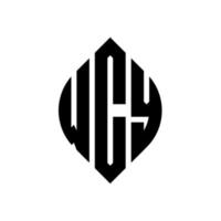 wcy cirkel letter logo ontwerp met cirkel en ellipsvorm. wcy ellipsletters met typografische stijl. de drie initialen vormen een cirkellogo. wcy cirkel embleem abstracte monogram brief mark vector. vector