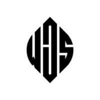 wjs cirkel letter logo ontwerp met cirkel en ellipsvorm. wjs ellipsletters met typografische stijl. de drie initialen vormen een cirkellogo. wjs cirkel embleem abstracte monogram brief mark vector. vector