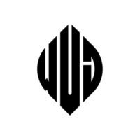 wvj cirkel letter logo ontwerp met cirkel en ellipsvorm. wvj ellipsletters met typografische stijl. de drie initialen vormen een cirkellogo. wvj cirkel embleem abstracte monogram brief mark vector. vector