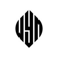 wym cirkel letter logo ontwerp met cirkel en ellipsvorm. wym-ellipsletters met typografische stijl. de drie initialen vormen een cirkellogo. wym cirkel embleem abstracte monogram brief mark vector. vector