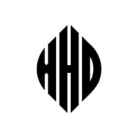 xhd cirkel letter logo ontwerp met cirkel en ellipsvorm. xhd ellipsletters met typografische stijl. de drie initialen vormen een cirkellogo. xhd cirkel embleem abstracte monogram brief mark vector. vector