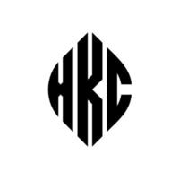xkc cirkel letter logo-ontwerp met cirkel en ellipsvorm. xkc ellipsletters met typografische stijl. de drie initialen vormen een cirkellogo. xkc cirkel embleem abstracte monogram brief mark vector. vector