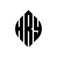 xry cirkel letter logo ontwerp met cirkel en ellipsvorm. xry ellipsletters met typografische stijl. de drie initialen vormen een cirkellogo. xry cirkel embleem abstracte monogram brief mark vector. vector