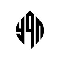 yqm cirkel letter logo ontwerp met cirkel en ellipsvorm. yqm ellipsletters met typografische stijl. de drie initialen vormen een cirkellogo. yqm cirkel embleem abstracte monogram brief mark vector. vector