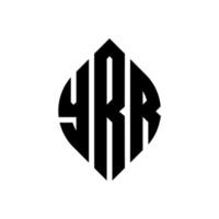 yrr cirkel letter logo-ontwerp met cirkel en ellipsvorm. yrr ellipsletters met typografische stijl. de drie initialen vormen een cirkellogo. yrr cirkel embleem abstracte monogram brief mark vector. vector