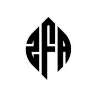 zfa cirkel letter logo ontwerp met cirkel en ellipsvorm. zfa ellipsletters met typografische stijl. de drie initialen vormen een cirkellogo. zfa cirkel embleem abstracte monogram brief mark vector. vector