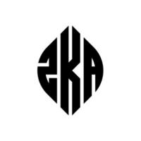 zka cirkel letter logo ontwerp met cirkel en ellipsvorm. zka ellipsletters met typografische stijl. de drie initialen vormen een cirkellogo. zka cirkel embleem abstracte monogram brief mark vector. vector