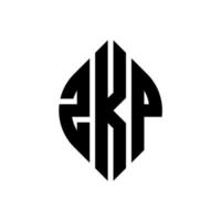 zkp cirkel letter logo ontwerp met cirkel en ellipsvorm. zkp ellipsletters met typografische stijl. de drie initialen vormen een cirkellogo. zkp cirkel embleem abstracte monogram brief mark vector. vector