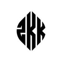 zkk cirkel letter logo ontwerp met cirkel en ellipsvorm. zkk ellipsletters met typografische stijl. de drie initialen vormen een cirkellogo. zkk cirkel embleem abstracte monogram brief mark vector. vector