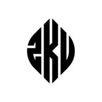 zku cirkel letter logo ontwerp met cirkel en ellipsvorm. zku ellipsletters met typografische stijl. de drie initialen vormen een cirkellogo. zku cirkel embleem abstracte monogram brief mark vector. vector