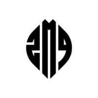zmq cirkel letter logo ontwerp met cirkel en ellipsvorm. zmq ellipsletters met typografische stijl. de drie initialen vormen een cirkellogo. zmq cirkel embleem abstracte monogram brief mark vector. vector