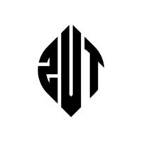 zvt cirkel letter logo ontwerp met cirkel en ellipsvorm. zvt ellipsletters met typografische stijl. de drie initialen vormen een cirkellogo. zvt cirkel embleem abstracte monogram brief mark vector. vector