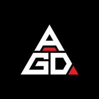 agd driehoek brief logo ontwerp met driehoekige vorm. agd driehoek logo ontwerp monogram. agd driehoek vector logo sjabloon met rode kleur. agd driehoekig logo eenvoudig, elegant en luxueus logo.