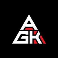 agk driehoek brief logo ontwerp met driehoekige vorm. agk driehoek logo ontwerp monogram. agk driehoek vector logo sjabloon met rode kleur. agk driehoekig logo eenvoudig, elegant en luxueus logo.