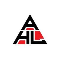 ahl driehoek brief logo ontwerp met driehoekige vorm. ahl driehoek logo ontwerp monogram. ahl driehoek vector logo sjabloon met rode kleur. ahl driehoekig logo eenvoudig, elegant en luxueus logo.