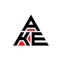 ake driehoek brief logo ontwerp met driehoekige vorm. ake driehoek logo ontwerp monogram. ake driehoek vector logo sjabloon met rode kleur. ake driehoekig logo eenvoudig, elegant en luxueus logo.