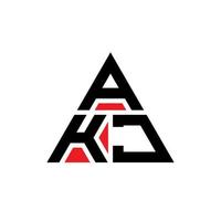 akj driehoek brief logo ontwerp met driehoekige vorm. akj driehoek logo ontwerp monogram. akj driehoek vector logo sjabloon met rode kleur. akj driehoekig logo eenvoudig, elegant en luxueus logo.