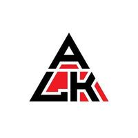 alk driehoek brief logo ontwerp met driehoekige vorm. alk driehoek logo ontwerp monogram. alk driehoek vector logo sjabloon met rode kleur. alk driehoekig logo eenvoudig, elegant en luxueus logo.