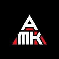amk driehoek brief logo ontwerp met driehoekige vorm. amk driehoek logo ontwerp monogram. amk driehoek vector logo sjabloon met rode kleur. amk driehoekig logo eenvoudig, elegant en luxueus logo.