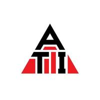 ati driehoek brief logo ontwerp met driehoekige vorm. ati driehoek logo ontwerp monogram. ati driehoek vector logo sjabloon met rode kleur. ati driehoekig logo eenvoudig, elegant en luxueus logo.