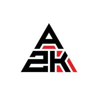 azk driehoek brief logo ontwerp met driehoekige vorm. Azk driehoek logo ontwerp monogram. Azk driehoek vector logo sjabloon met rode kleur. azk driehoekig logo eenvoudig, elegant en luxueus logo.