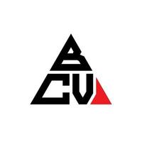 bcv driehoek brief logo ontwerp met driehoekige vorm. bcv driehoek logo ontwerp monogram. bcv driehoek vector logo sjabloon met rode kleur. bcv driehoekig logo eenvoudig, elegant en luxueus logo.