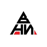 bhn driehoek brief logo ontwerp met driehoekige vorm. bhn driehoek logo ontwerp monogram. bhn driehoek vector logo sjabloon met rode kleur. bhn driehoekig logo eenvoudig, elegant en luxueus logo.