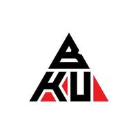 bku driehoek brief logo ontwerp met driehoekige vorm. bku driehoek logo ontwerp monogram. bku driehoek vector logo sjabloon met rode kleur. bku driehoekig logo eenvoudig, elegant en luxueus logo.