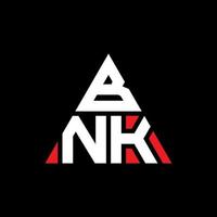bnk driehoek brief logo ontwerp met driehoekige vorm. bnk driehoek logo ontwerp monogram. bnk driehoek vector logo sjabloon met rode kleur. bnk driehoekig logo eenvoudig, elegant en luxueus logo.