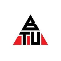 btu driehoek brief logo ontwerp met driehoekige vorm. btu driehoek logo ontwerp monogram. btu driehoek vector logo sjabloon met rode kleur. btu driehoekig logo eenvoudig, elegant en luxueus logo.