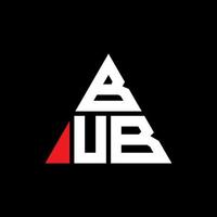 bub driehoek brief logo ontwerp met driehoekige vorm. bub driehoek logo ontwerp monogram. bub driehoek vector logo sjabloon met rode kleur. bub driehoekig logo eenvoudig, elegant en luxueus logo.