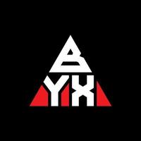 byx driehoek brief logo ontwerp met driehoekige vorm. byx driehoek logo ontwerp monogram. byx driehoek vector logo sjabloon met rode kleur. byx driehoekig logo eenvoudig, elegant en luxueus logo.