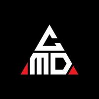 cmd driehoek letter logo ontwerp met driehoekige vorm. cmd driehoek logo ontwerp monogram. cmd driehoek vector logo sjabloon met rode kleur. cmd driehoekig logo eenvoudig, elegant en luxueus logo.