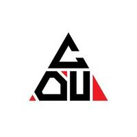 cou driehoek brief logo ontwerp met driehoekige vorm. cou driehoek logo ontwerp monogram. cou driehoek vector logo sjabloon met rode kleur. cou driehoekig logo eenvoudig, elegant en luxueus logo.