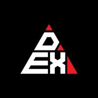 dex driehoek brief logo ontwerp met driehoekige vorm. dex driehoek logo ontwerp monogram. dex driehoek vector logo sjabloon met rode kleur. dex driehoekig logo eenvoudig, elegant en luxueus logo.