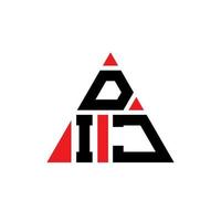 dij driehoek brief logo ontwerp met driehoekige vorm. dij driehoek logo ontwerp monogram. dij driehoek vector logo sjabloon met rode kleur. dij driehoekig logo eenvoudig, elegant en luxueus logo.
