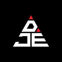 dj driehoek letter logo ontwerp met driehoekige vorm. dje driehoek logo ontwerp monogram. dj driehoek vector logo sjabloon met rode kleur. dje driehoekig logo eenvoudig, elegant en luxueus logo.