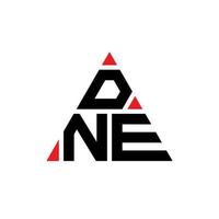 dne driehoek brief logo ontwerp met driehoekige vorm. dne driehoek logo ontwerp monogram. dne driehoek vector logo sjabloon met rode kleur. dne driehoekig logo eenvoudig, elegant en luxueus logo.