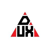 dux driehoek brief logo ontwerp met driehoekige vorm. dux driehoek logo ontwerp monogram. dux driehoek vector logo sjabloon met rode kleur. dux driehoekig logo eenvoudig, elegant en luxueus logo.