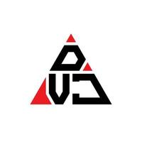 dvj driehoek brief logo ontwerp met driehoekige vorm. dj driehoek logo ontwerp monogram. dvj driehoek vector logo sjabloon met rode kleur. dvj driehoekig logo eenvoudig, elegant en luxueus logo.