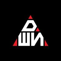 dwn driehoek brief logo ontwerp met driehoekige vorm. dwn driehoek logo ontwerp monogram. dwn driehoek vector logo sjabloon met rode kleur. dwn driehoekig logo eenvoudig, elegant en luxueus logo.