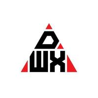 dwx driehoek brief logo ontwerp met driehoekige vorm. dwx driehoek logo ontwerp monogram. dwx driehoek vector logo sjabloon met rode kleur. dwx driehoekig logo eenvoudig, elegant en luxueus logo.