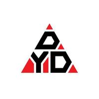 dyd driehoek brief logo ontwerp met driehoekige vorm. dyd driehoek logo ontwerp monogram. dyd driehoek vector logo sjabloon met rode kleur. dyd driehoekig logo eenvoudig, elegant en luxueus logo.