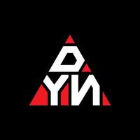 dyn driehoek brief logo ontwerp met driehoekige vorm. dyn driehoek logo ontwerp monogram. dyn driehoek vector logo sjabloon met rode kleur. dyn driehoekig logo eenvoudig, elegant en luxueus logo.