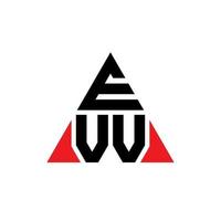 evv driehoek brief logo ontwerp met driehoekige vorm. evv driehoek logo ontwerp monogram. evv driehoek vector logo sjabloon met rode kleur. evv driehoekig logo eenvoudig, elegant en luxueus logo.