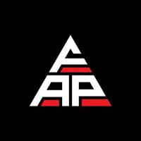 fap driehoek brief logo ontwerp met driehoekige vorm. fap driehoek logo ontwerp monogram. fap driehoek vector logo sjabloon met rode kleur. fap driehoekig logo eenvoudig, elegant en luxueus logo.