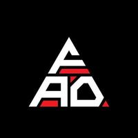 fao driehoek letter logo ontwerp met driehoekige vorm. fao driehoek logo ontwerp monogram. fao driehoek vector logo sjabloon met rode kleur. fao driehoekig logo eenvoudig, elegant en luxueus logo.