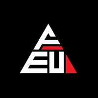 feu driehoek brief logo ontwerp met driehoekige vorm. feu driehoek logo ontwerp monogram. feu driehoek vector logo sjabloon met rode kleur. feu driehoekig logo eenvoudig, elegant en luxueus logo.