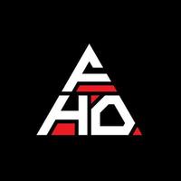 fho driehoek brief logo ontwerp met driehoekige vorm. fho driehoek logo ontwerp monogram. fho driehoek vector logo sjabloon met rode kleur. fho driehoekig logo eenvoudig, elegant en luxueus logo.
