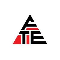 fte driehoek brief logo ontwerp met driehoekige vorm. fte driehoek logo ontwerp monogram. fte driehoek vector logo sjabloon met rode kleur. fte driehoekig logo eenvoudig, elegant en luxueus logo.